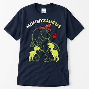 Mommysaurus Mommy 2 Child Dinosaur Mom Mothers Day Tall T-Shirt