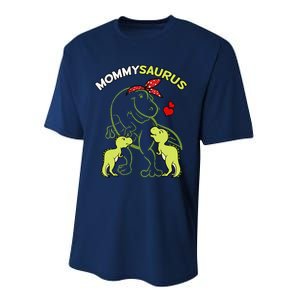 Mommysaurus Mommy 2 Child Dinosaur Mom Mothers Day Performance Sprint T-Shirt