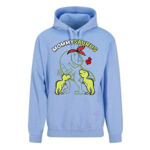 Mommysaurus Mommy 2 Child Dinosaur Mom Mothers Day Unisex Surf Hoodie