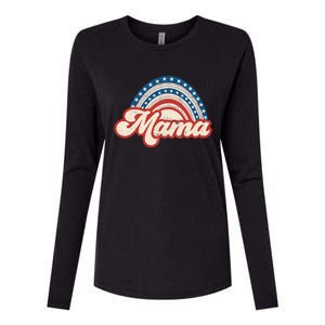 Mama Mini 4th Of July USA Flag Rainbow Mom Daughter Matching Womens Cotton Relaxed Long Sleeve T-Shirt