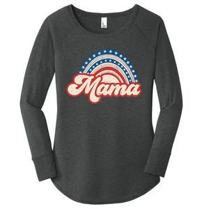 Mama Mini 4th Of July USA Flag Rainbow Mom Daughter Matching Women's Perfect Tri Tunic Long Sleeve Shirt