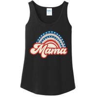 Mama Mini 4th Of July USA Flag Rainbow Mom Daughter Matching Ladies Essential Tank