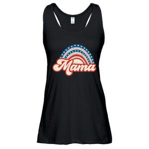 Mama Mini 4th Of July USA Flag Rainbow Mom Daughter Matching Ladies Essential Flowy Tank