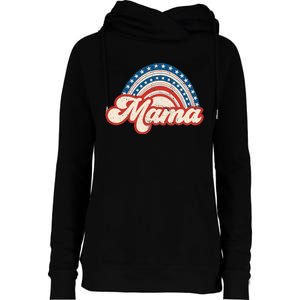 Mama Mini 4th Of July USA Flag Rainbow Mom Daughter Matching Womens Funnel Neck Pullover Hood