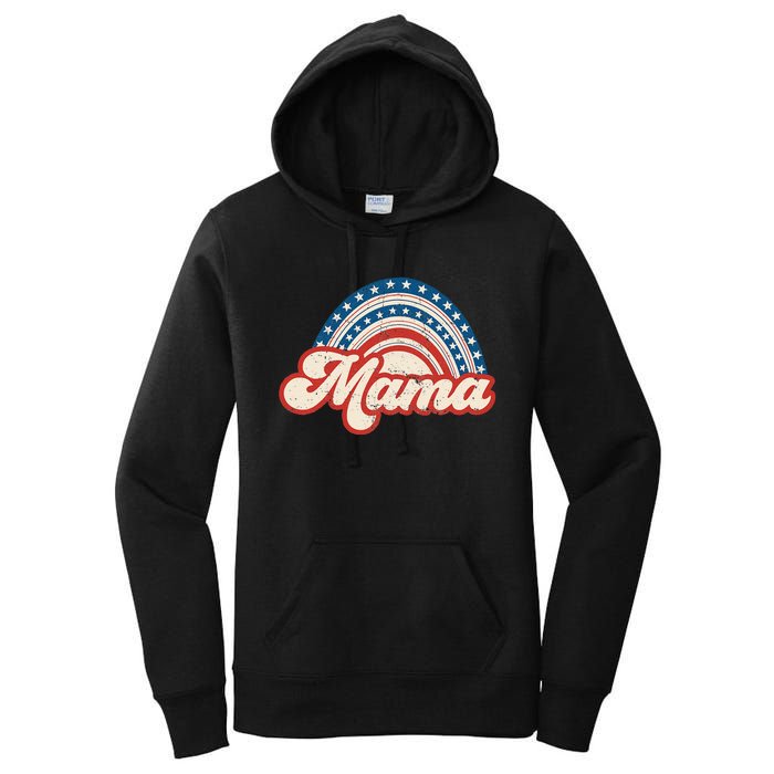 Mama Mini 4th Of July USA Flag Rainbow Mom Daughter Matching Women's Pullover Hoodie