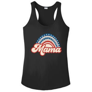 Mama Mini 4th Of July USA Flag Rainbow Mom Daughter Matching Ladies PosiCharge Competitor Racerback Tank