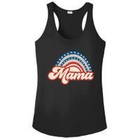 Mama Mini 4th Of July USA Flag Rainbow Mom Daughter Matching Ladies PosiCharge Competitor Racerback Tank