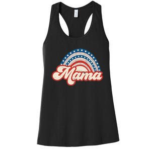 Mama Mini 4th Of July USA Flag Rainbow Mom Daughter Matching Women's Racerback Tank