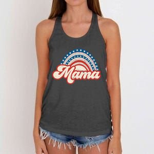 Mama Mini 4th Of July USA Flag Rainbow Mom Daughter Matching Women's Knotted Racerback Tank