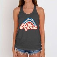 Mama Mini 4th Of July USA Flag Rainbow Mom Daughter Matching Women's Knotted Racerback Tank