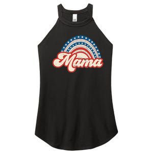 Mama Mini 4th Of July USA Flag Rainbow Mom Daughter Matching Women's Perfect Tri Rocker Tank