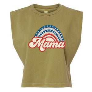 Mama Mini 4th Of July USA Flag Rainbow Mom Daughter Matching Garment-Dyed Women's Muscle Tee