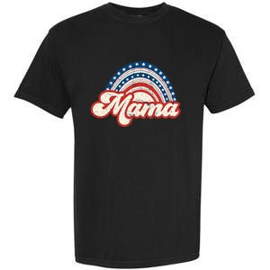 Mama Mini 4th Of July USA Flag Rainbow Mom Daughter Matching Garment-Dyed Heavyweight T-Shirt