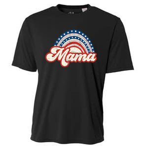 Mama Mini 4th Of July USA Flag Rainbow Mom Daughter Matching Cooling Performance Crew T-Shirt