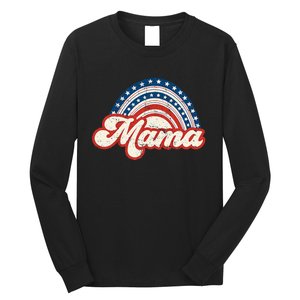 Mama Mini 4th Of July USA Flag Rainbow Mom Daughter Matching Long Sleeve Shirt