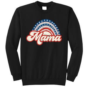 Mama Mini 4th Of July USA Flag Rainbow Mom Daughter Matching Sweatshirt