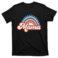 Mama Mini 4th Of July USA Flag Rainbow Mom Daughter Matching T-Shirt