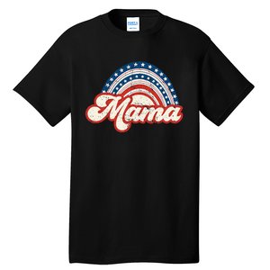 Mama Mini 4th Of July USA Flag Rainbow Mom Daughter Matching Tall T-Shirt