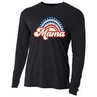 Mama Mini 4th Of July USA Flag Rainbow Mom Daughter Matching Cooling Performance Long Sleeve Crew