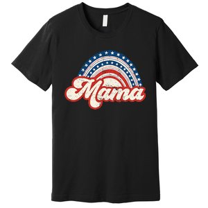 Mama Mini 4th Of July USA Flag Rainbow Mom Daughter Matching Premium T-Shirt