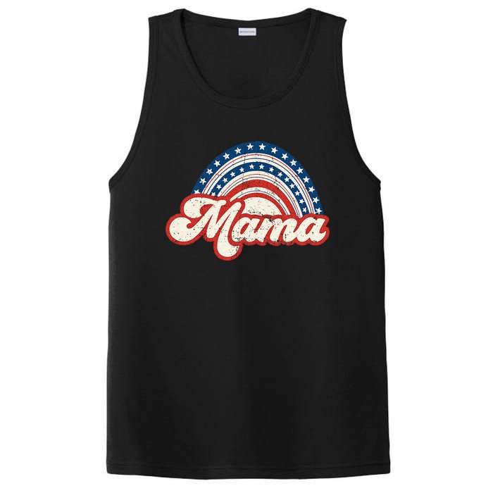 Mama Mini 4th Of July USA Flag Rainbow Mom Daughter Matching PosiCharge Competitor Tank