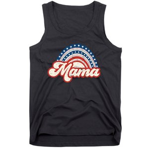 Mama Mini 4th Of July USA Flag Rainbow Mom Daughter Matching Tank Top