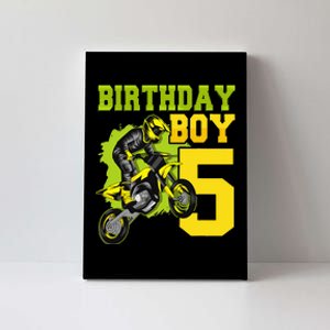 Motocross MX 5th Gift 5 Year Old Dirt Bike Birthday Party Canvas