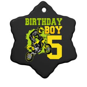 Motocross MX 5th Gift 5 Year Old Dirt Bike Birthday Party Ceramic Star Ornament