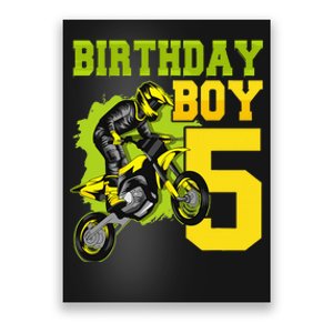 Motocross MX 5th Gift 5 Year Old Dirt Bike Birthday Party Poster