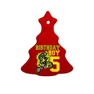 Motocross MX 5th Gift 5 Year Old Dirt Bike Birthday Party Ceramic Tree Ornament