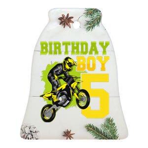 Motocross MX 5th Gift 5 Year Old Dirt Bike Birthday Party Ceramic Bell Ornament