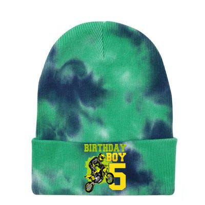 Motocross MX 5thGift 5 Year Old Dirt Bike Birthday Party Tie Dye 12in Knit Beanie