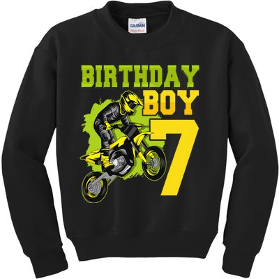 Motocross MX 7th Gift 7 Year Old Dirt Bike Birthday Party Kids Sweatshirt