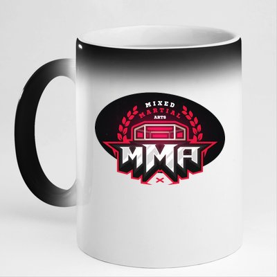 MMA - Mix Martial Arts Logo 11oz Black Color Changing Mug