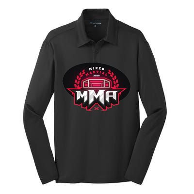 MMA - Mix Martial Arts Logo Silk Touch Performance Long Sleeve Polo