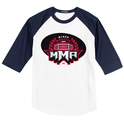 MMA - Mix Martial Arts Logo Baseball Sleeve Shirt