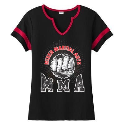 MMA Retro Punch Ladies Halftime Notch Neck Tee