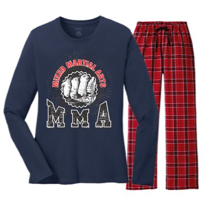 MMA Retro Punch Women's Long Sleeve Flannel Pajama Set 