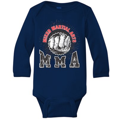 MMA Retro Punch Baby Long Sleeve Bodysuit