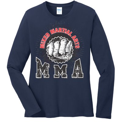 MMA Retro Punch Ladies Long Sleeve Shirt