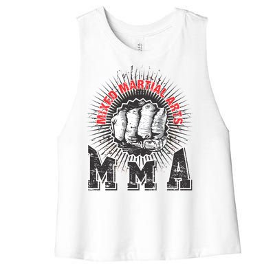 MMA Retro Punch Women's Racerback Cropped Tank