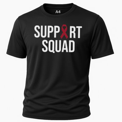 Multiple Myeloma Awareness Burgundy Ribbon Support Squad Performance Shirt