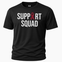 Multiple Myeloma Awareness Burgundy Ribbon Support Squad Cooling Performance Crew T-Shirt