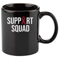 Multiple Myeloma Awareness Burgundy Ribbon Support Squad 11oz C Handle Ceramic Mug
