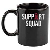 Multiple Myeloma Awareness Burgundy Ribbon Support Squad 11oz C Handle Ceramic Mug