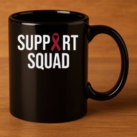 Multiple Myeloma Awareness Burgundy Ribbon Support Squad 11oz C Handle Ceramic Mug