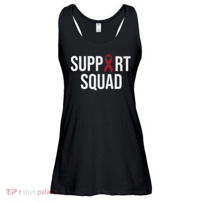 Multiple Myeloma Awareness Burgundy Ribbon Support Squad Ladies Essential Flowy Tank