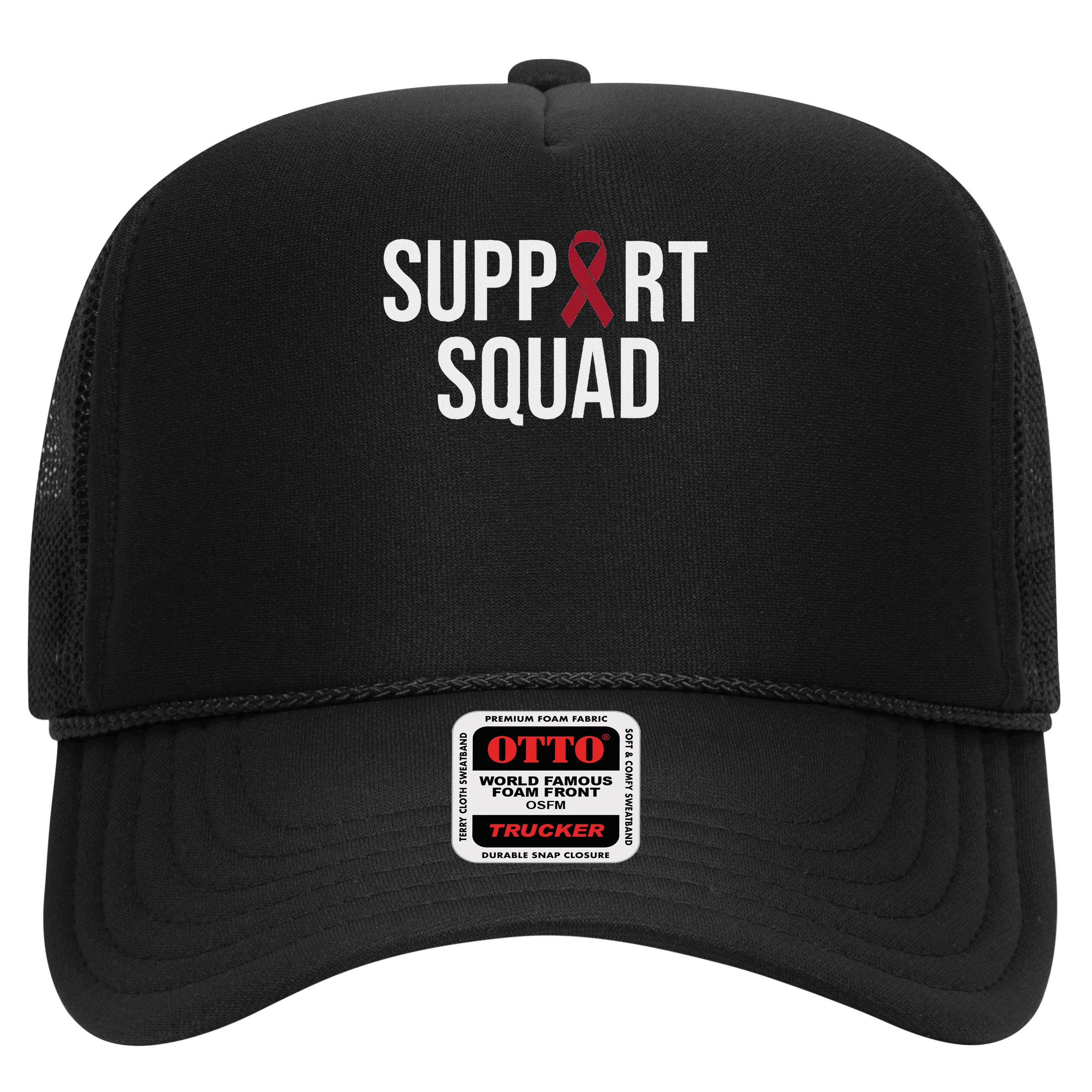 Multiple Myeloma Awareness Burgundy Ribbon Support Squad Hat