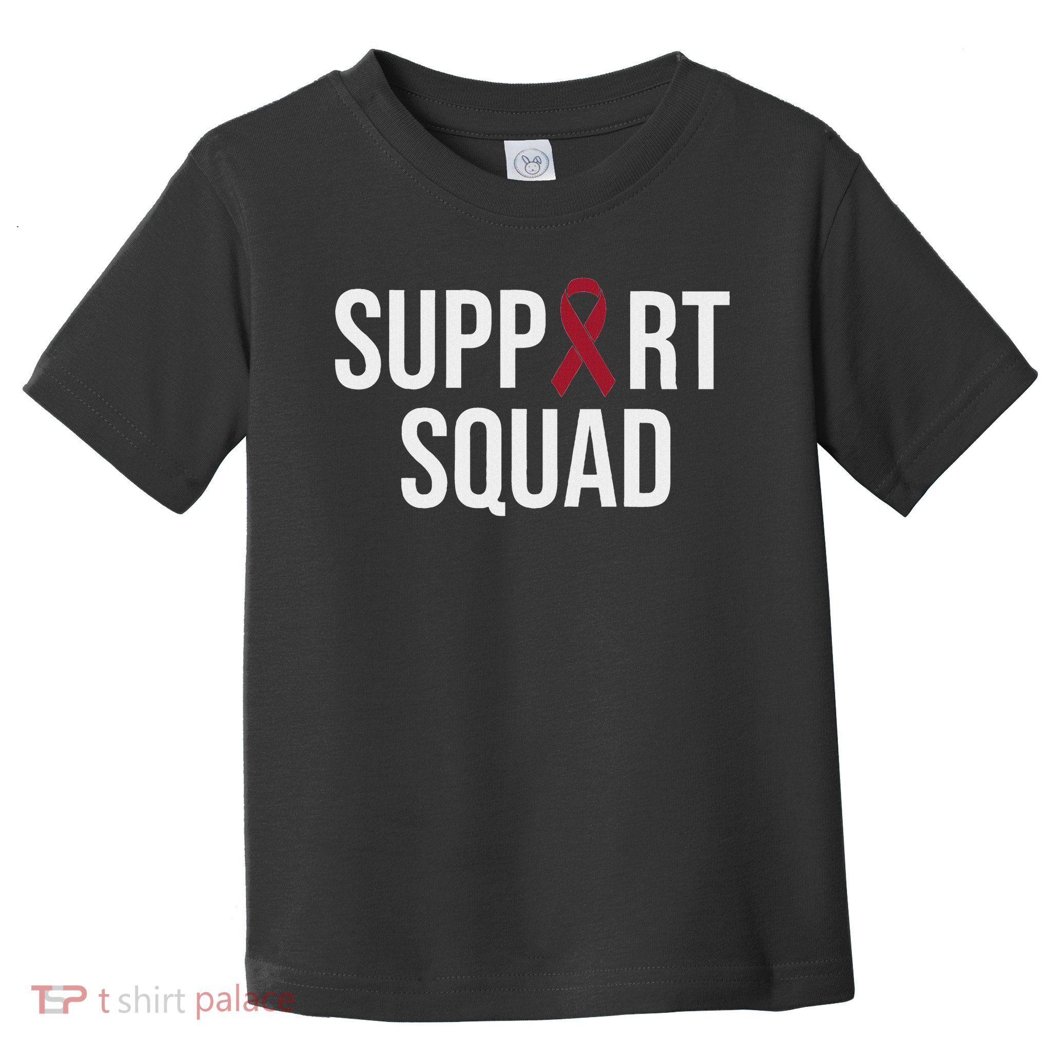 Multiple Myeloma Awareness Burgundy Ribbon Support Squad Toddler T-Shirt
