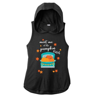 Meet Me At Pumpkin Patch Thanksgiving Truck Ladies PosiCharge Tri-Blend Wicking Draft Hoodie Tank